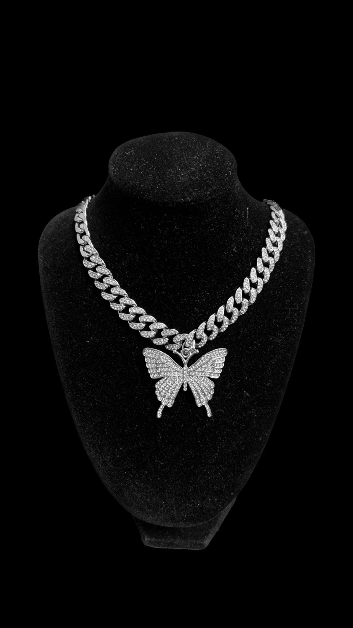 Colier Half Cuban Clasic Butterfly Silver - Icedout.nm