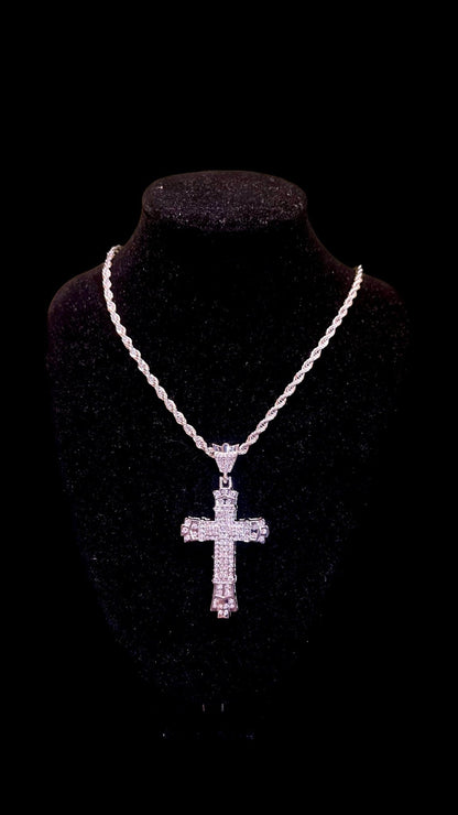 Colier Rope Big Cross Silver - Icedout.nm