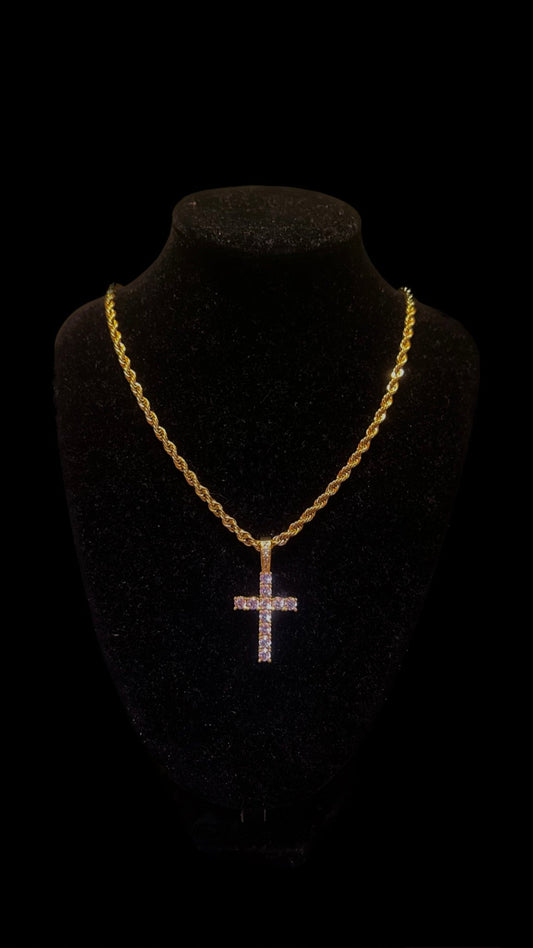 Colier Rope Cross Gold - Icedout.nm